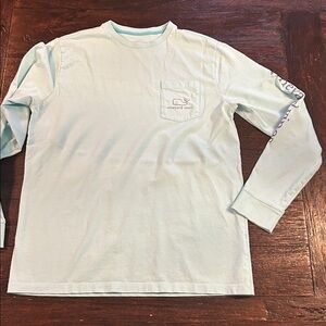 Vineyard Vines Sky Blue Vintage Whale Pocket Tee